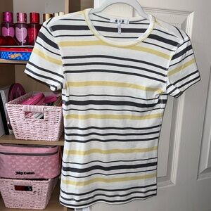 Yellow & Gray Fitted T shirt